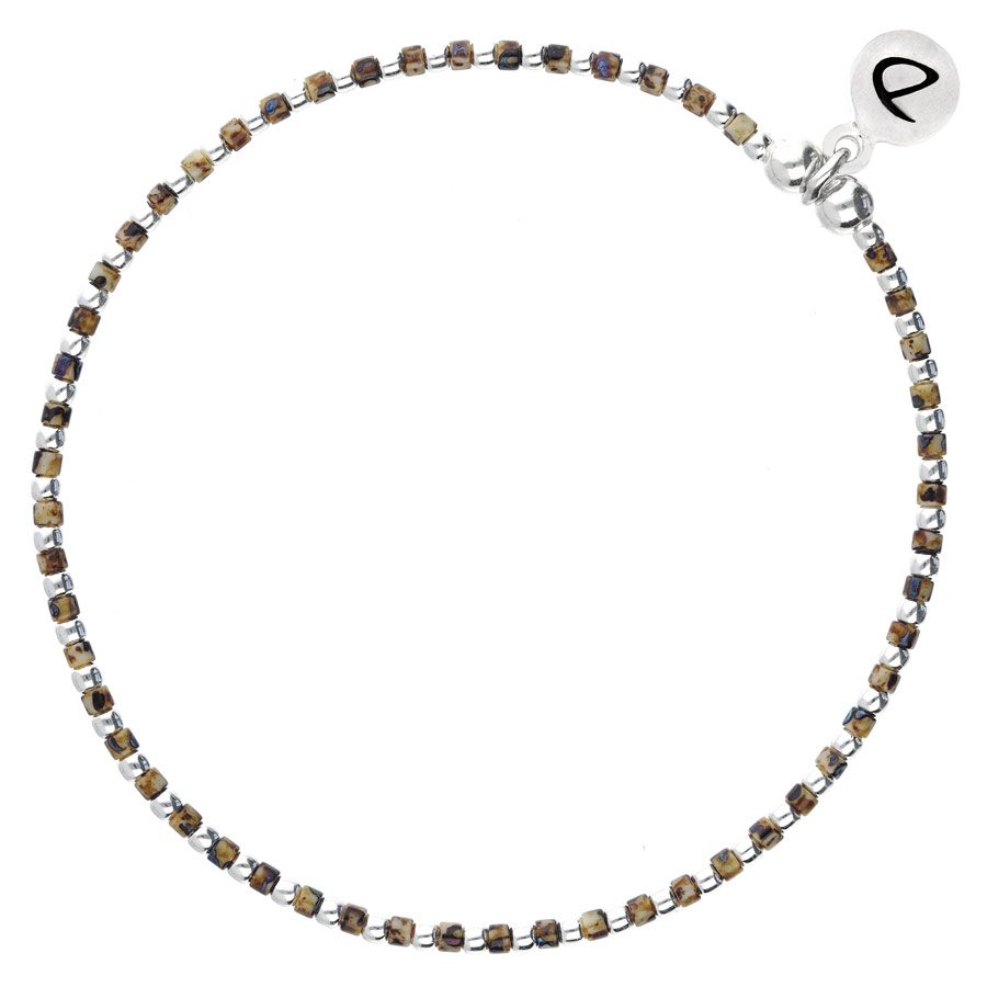 BRACELET ELASTIQUE GRAIN DE FOLIE LEOPARD