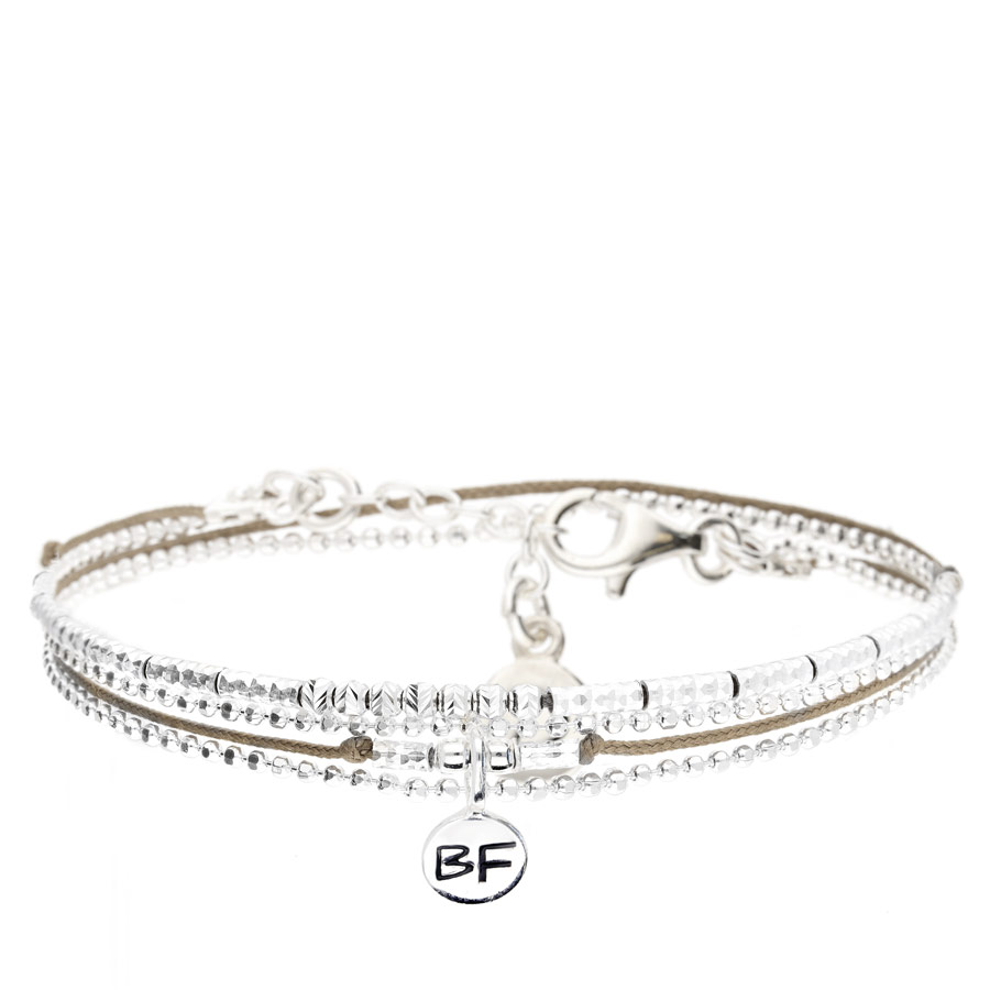 BRACELET BEST FRIEND DOUBLE RANGS MARRON