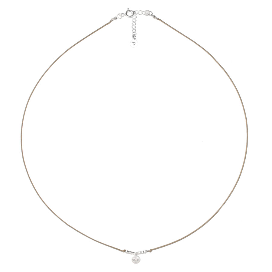 COLLIER CORDON OXYDE MARRON