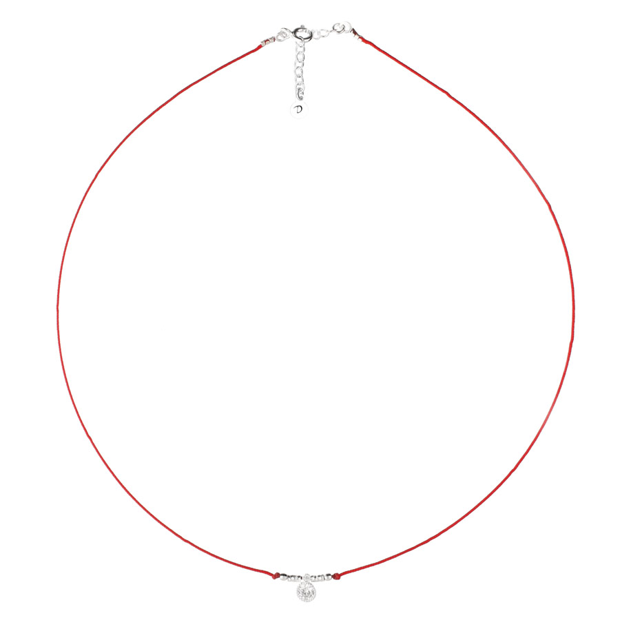 COLLIER CORDON OXYDE ROUGE