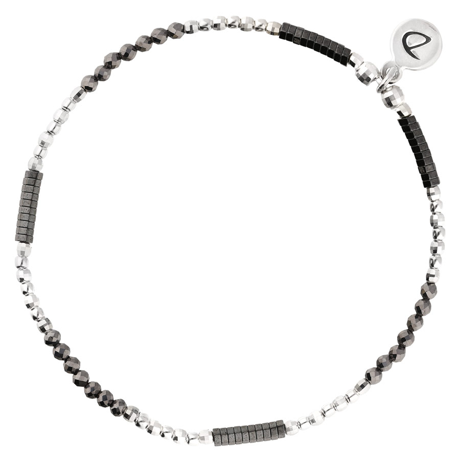 BRACELET ELASTIQUE NAPLES NOIR HÉMATITE