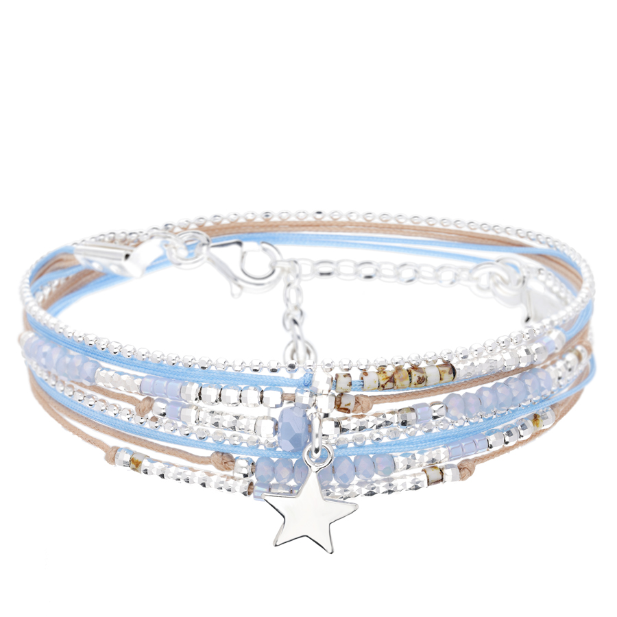 BRACELET ATLANTA ETOILE BEIGE BLEU SAPHIR