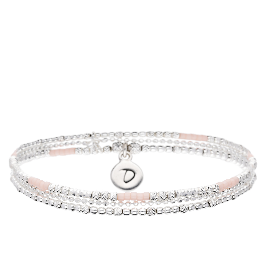 BRACELET DOUBLE ELASTIQUE PROPRIANO ROSE-BEIGE