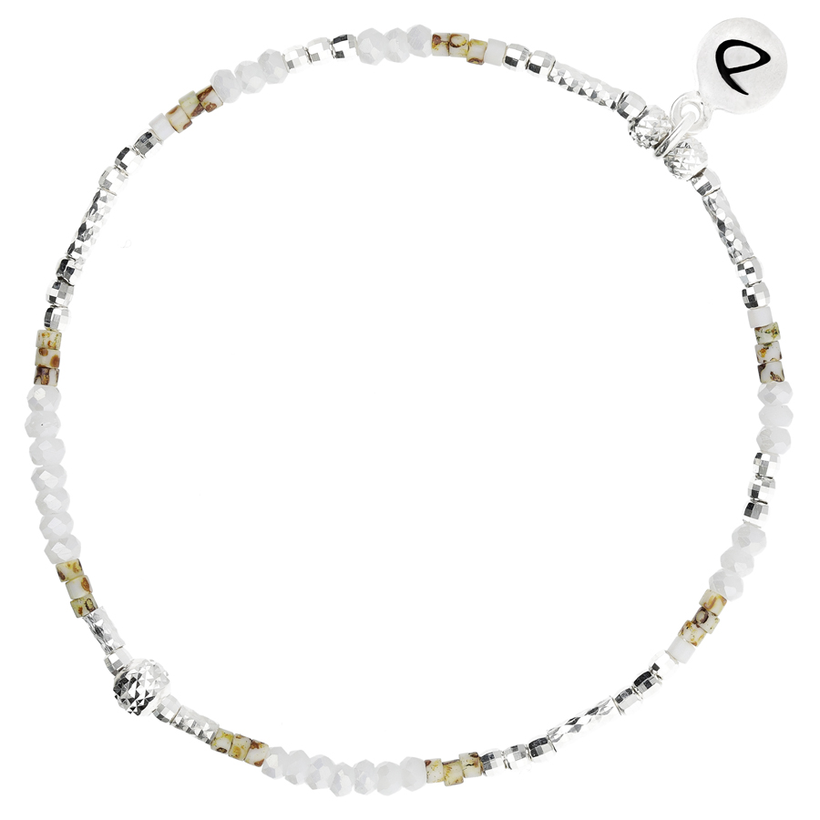 BRACELET ELASTIQUE MYKONOS BLANC LEOPARD CLAIR