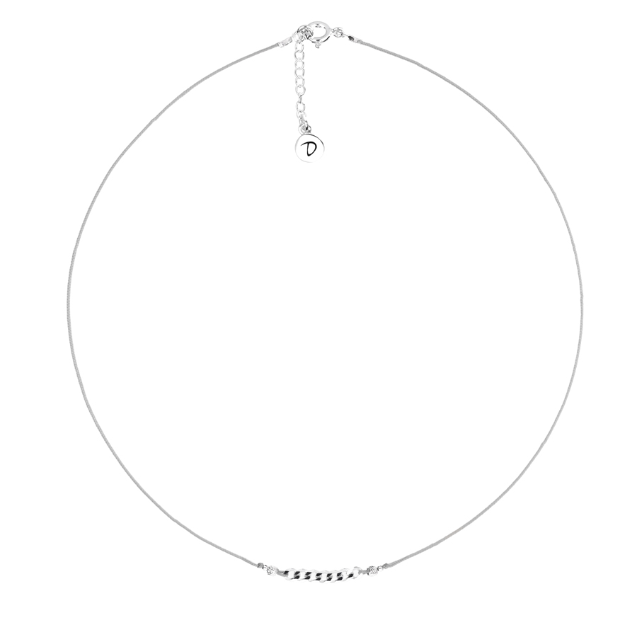COLLIER CORDON MAILLE GOURMETTE GRIS OSTUNI