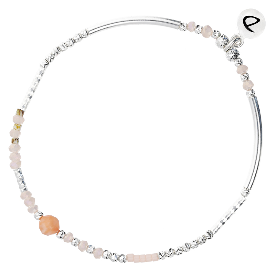 BRACELET ELASTIQUE CALVI ROSE-CORAIL CLAIR LEOPARD