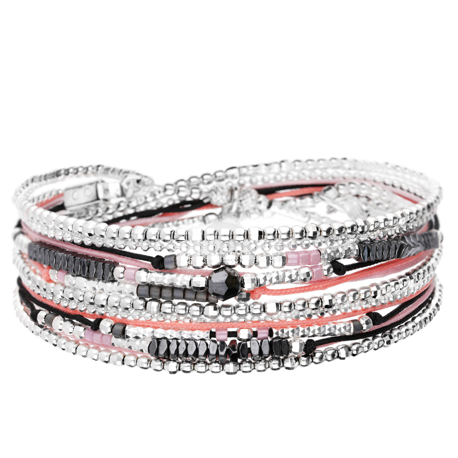 Bracelet Multi-Tours Elastique Iconique Noir - Bracelets femme