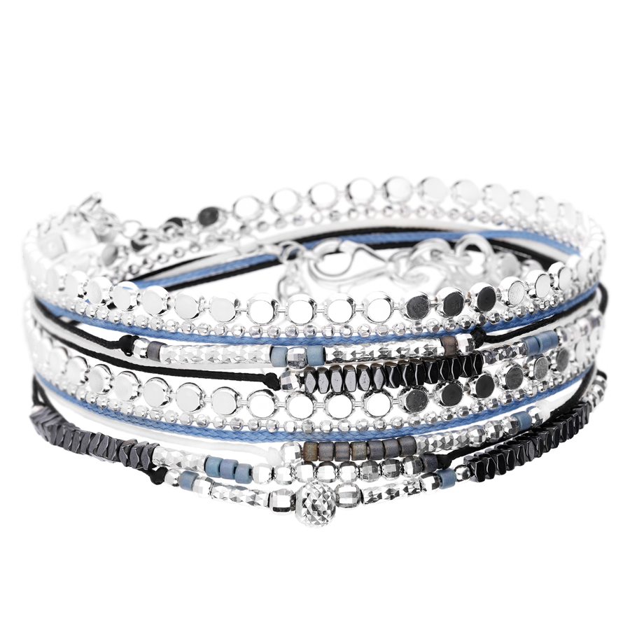 BRACELET MOOREA DOUBLE TOURS BLEU HÉMATITE