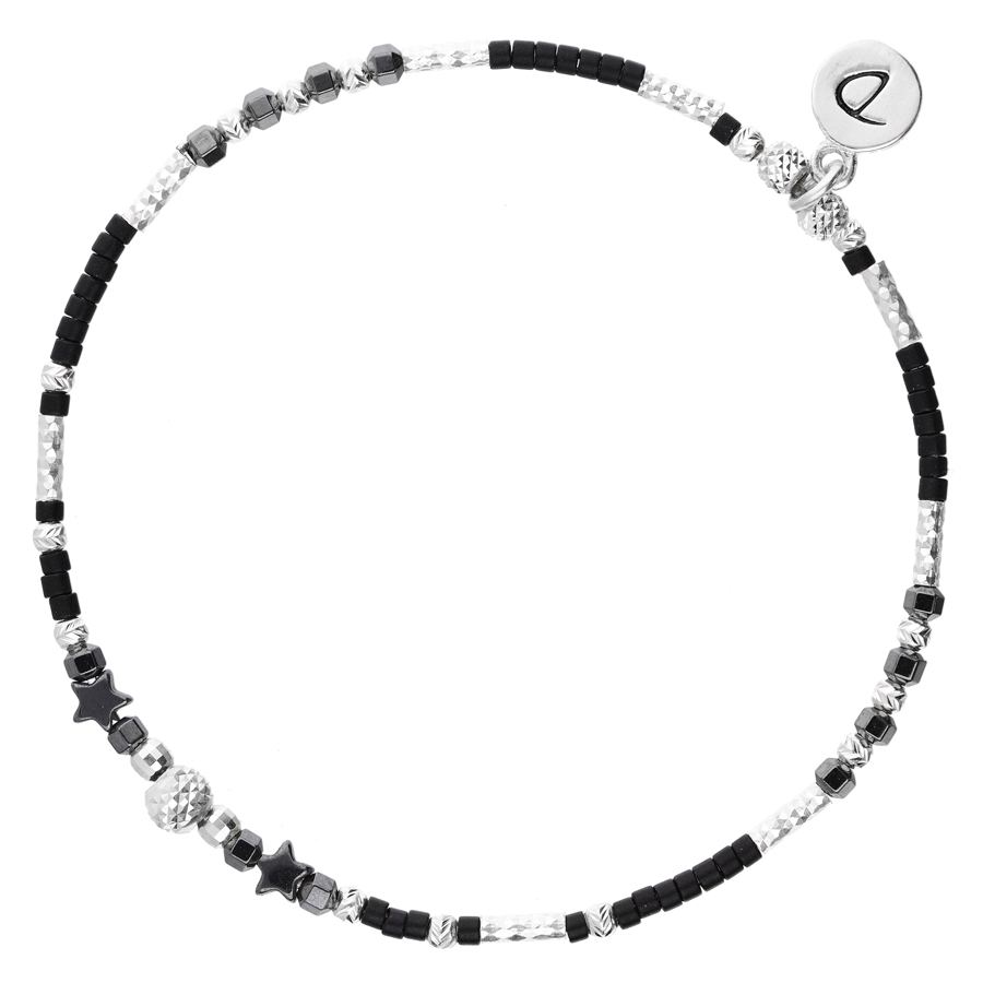 BRACELET ELASTIQUE MIYUKI NOIR ETOILE ALASSIO