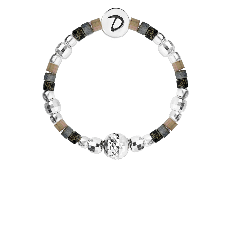 BAGUE ELASTIQUE MIYUKI BEIGE GRIS NOIR PROCIDA