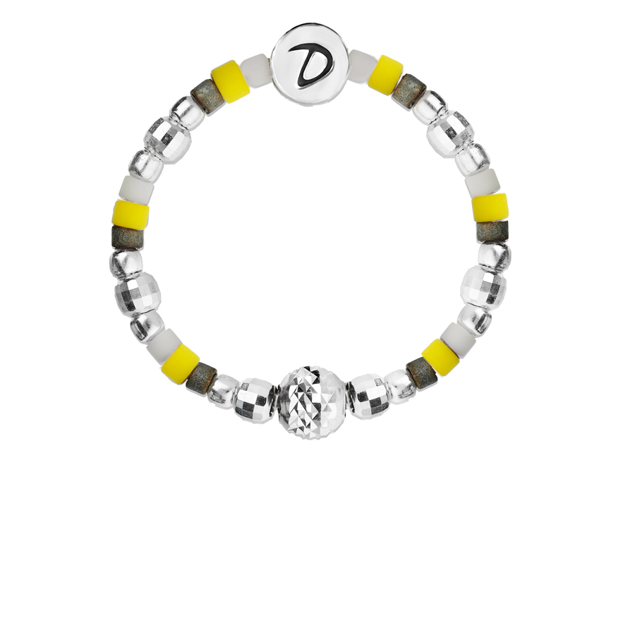 BAGUE ELASTIQUE MIYUKI JAUNE GRIS NOIR PROCIDA
