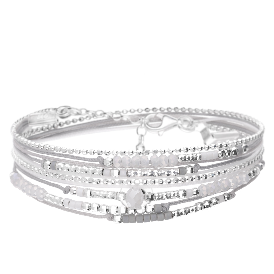 BRACELET ATLANTA GRIS CLAIR BLANC