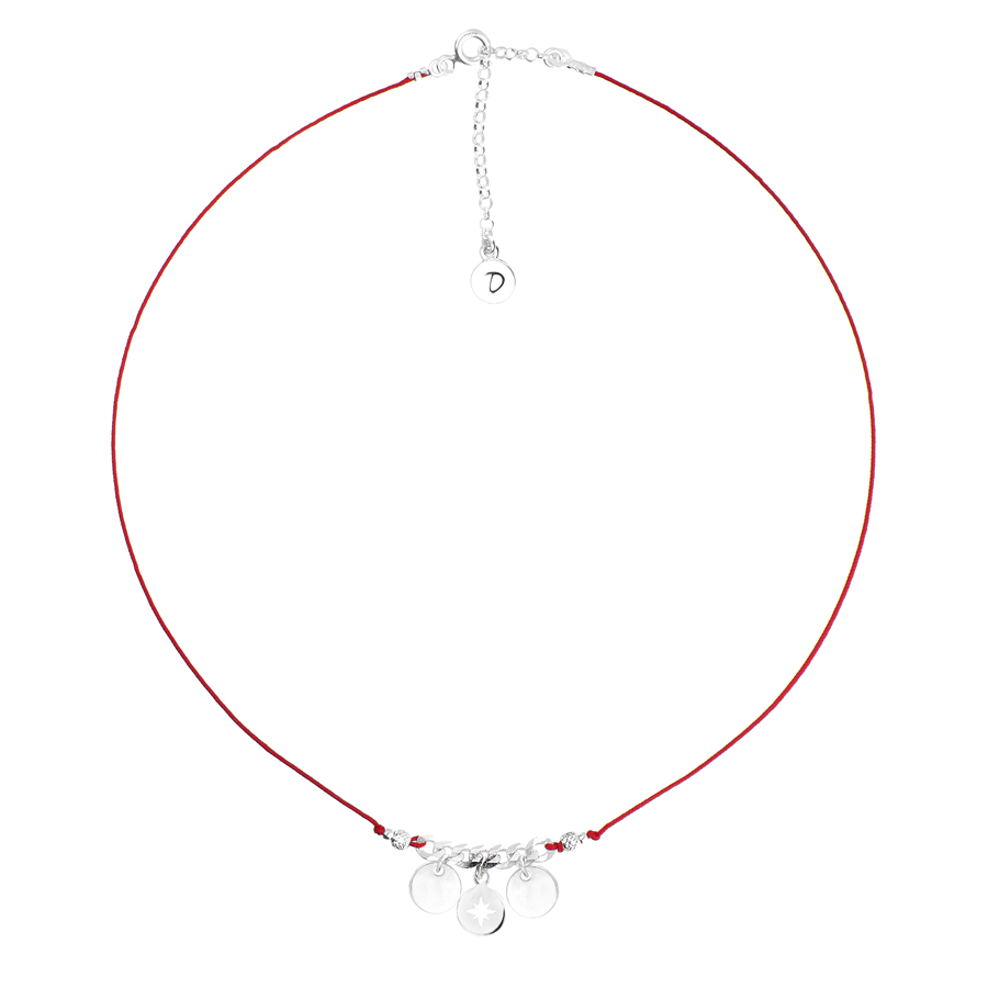 Collier cordon pendentif et perles- FYK