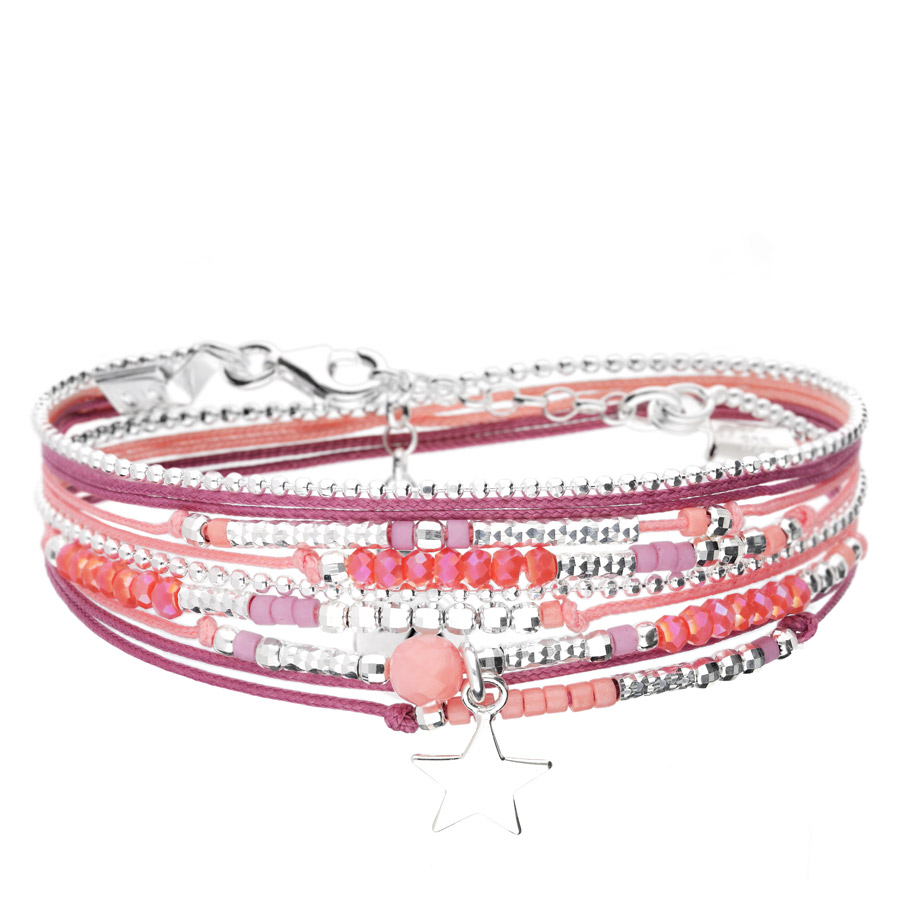 BRACELET ATLANTA ETOILE ROSE FRAMBOISE
