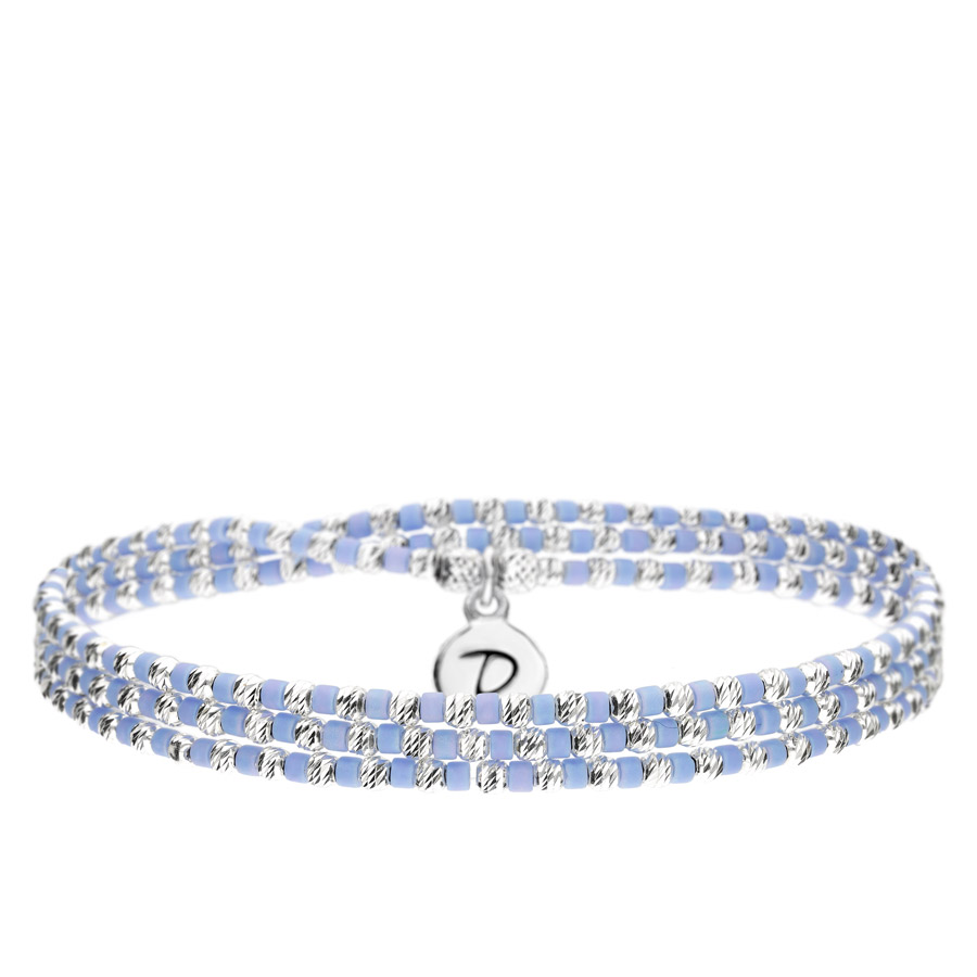 BRACELET ELASTIQUE TROIS TOURS JAVA BLEU JEAN