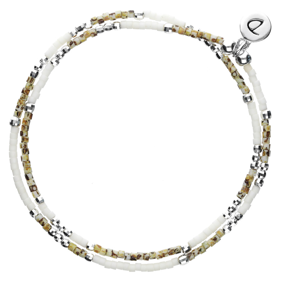 BRACELET ALBA BEIGE CRÈME LÉOPARD DOUBLE TOURS