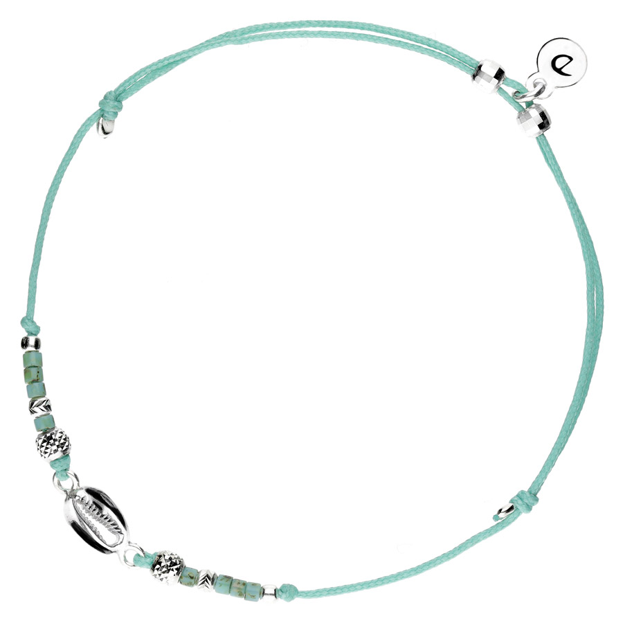 Bracelet multitours ATLANTA argent - Cordons & Perles violet turquoise