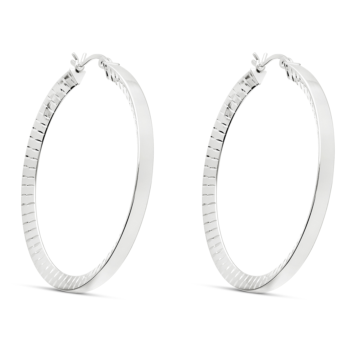 CREOLES ARGENT 925 40MM INTERIEUR CISELE