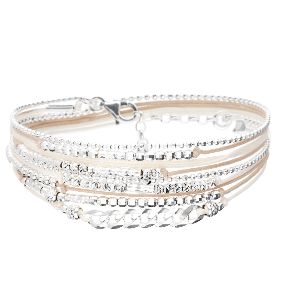 BRACELET OKLAHOMA MAILLE ROCK BEIGE CRÈME