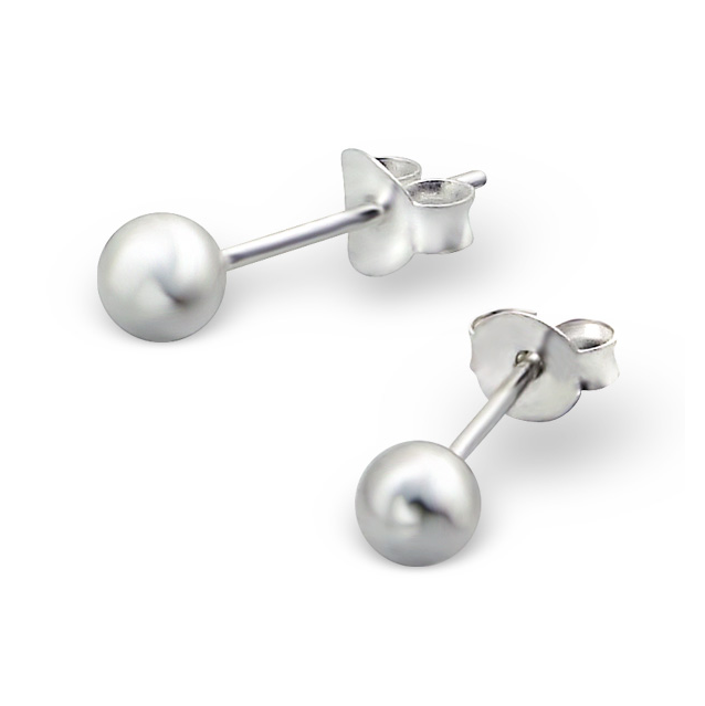 DIRECT OREILLES BOULE ARGENT 4MM