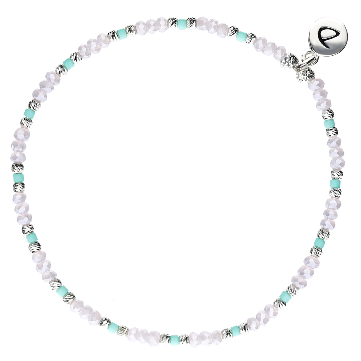 Bracelet Elastique Perles Irisées Turquoise Nusa - DORIANE BIJOUX
