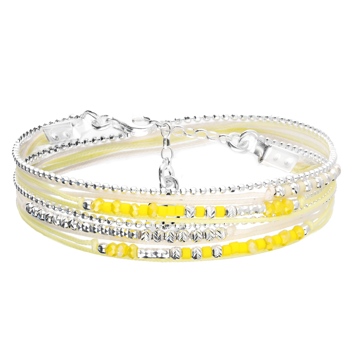 BRACELET MULTI-TOURS FORMOSA JAUNE CRÈME