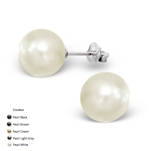 BOUCLES BOULE 10MM-DIFFÉRENTES COULEURS
