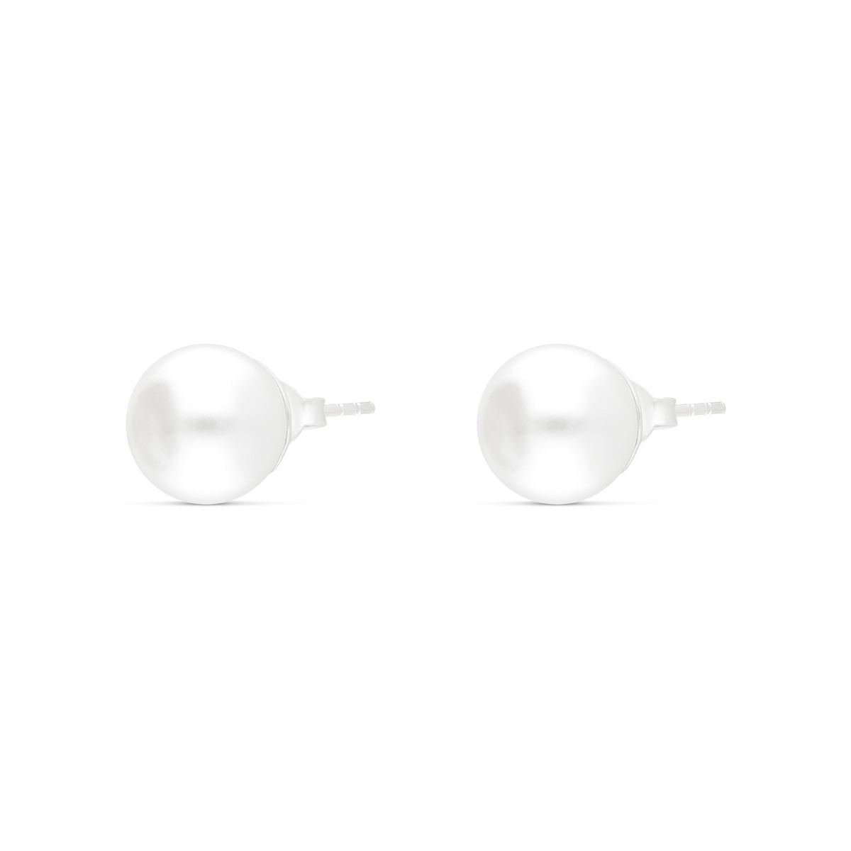 BOUCLES BOULE NACRE BLANCHE 10MM