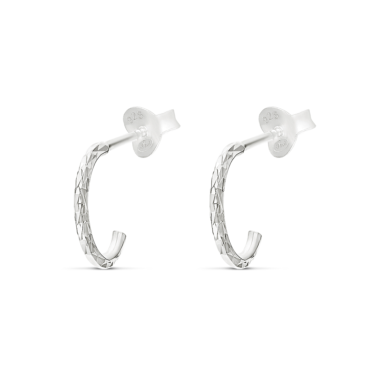 MINI CRÉOLES ARGENT CISELÉ 7,5MM