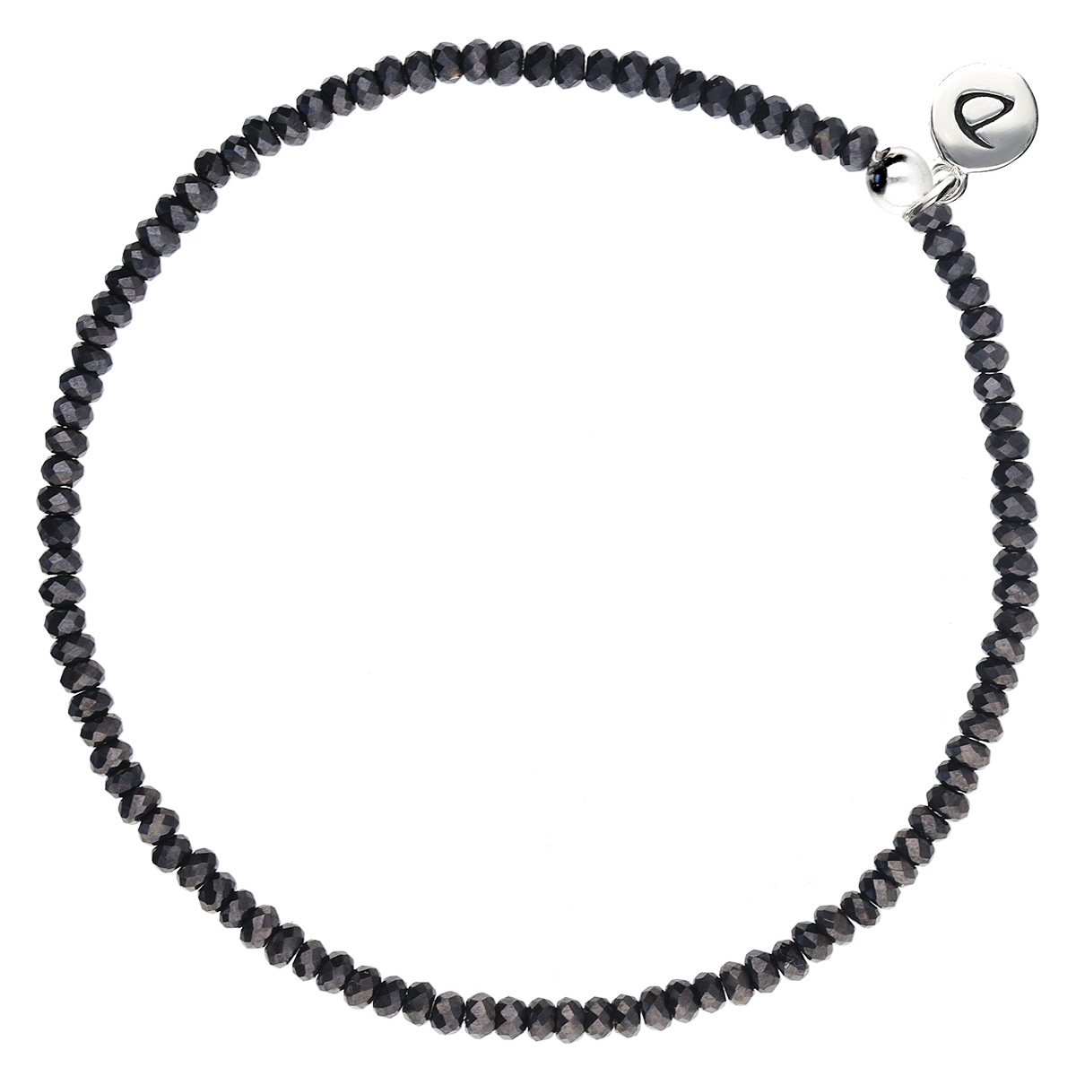 BRACELET ELASTIQUE GRIS HÉMATITE