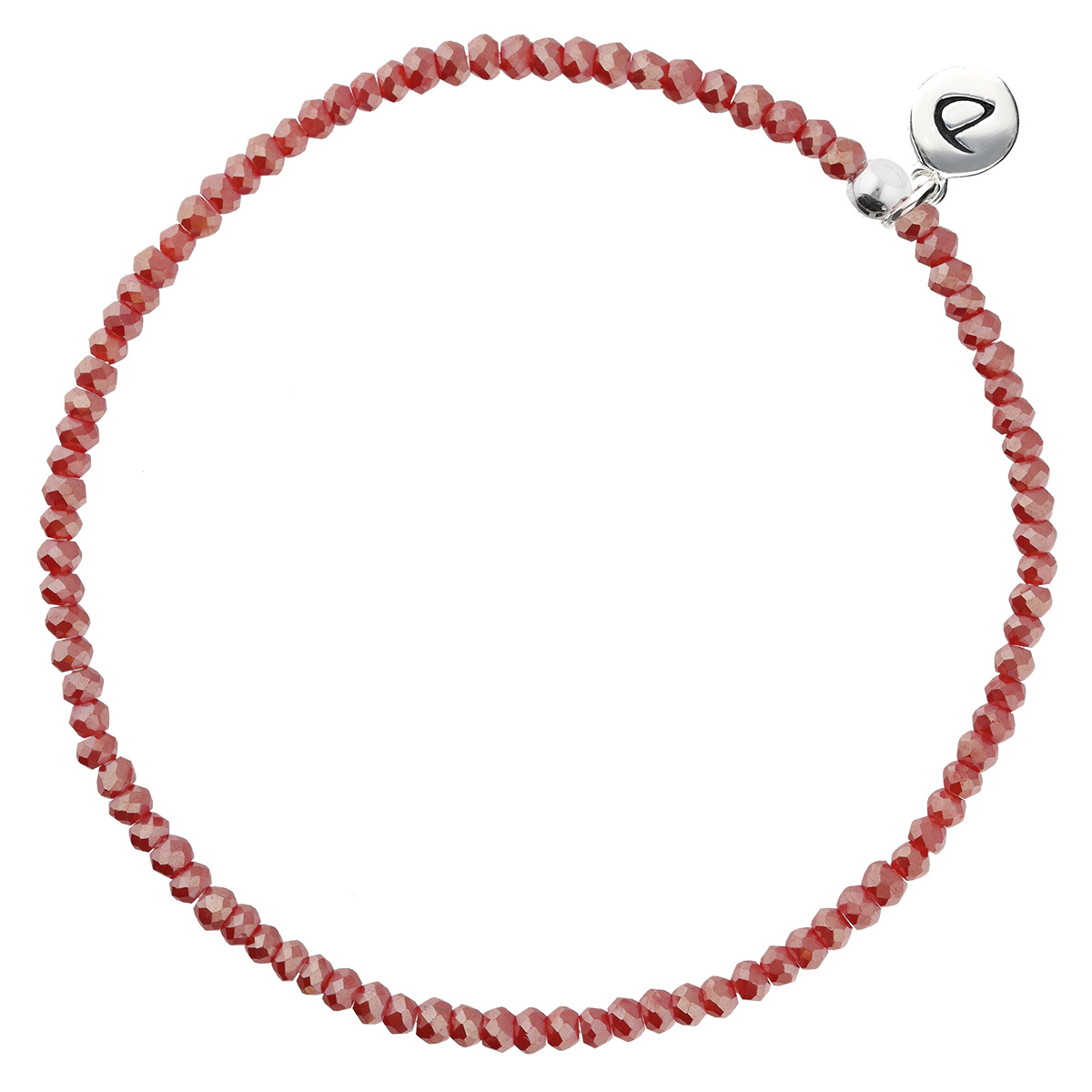 Bracelet argent élastique «adorable» - rouge - Bijoux Les Jolies