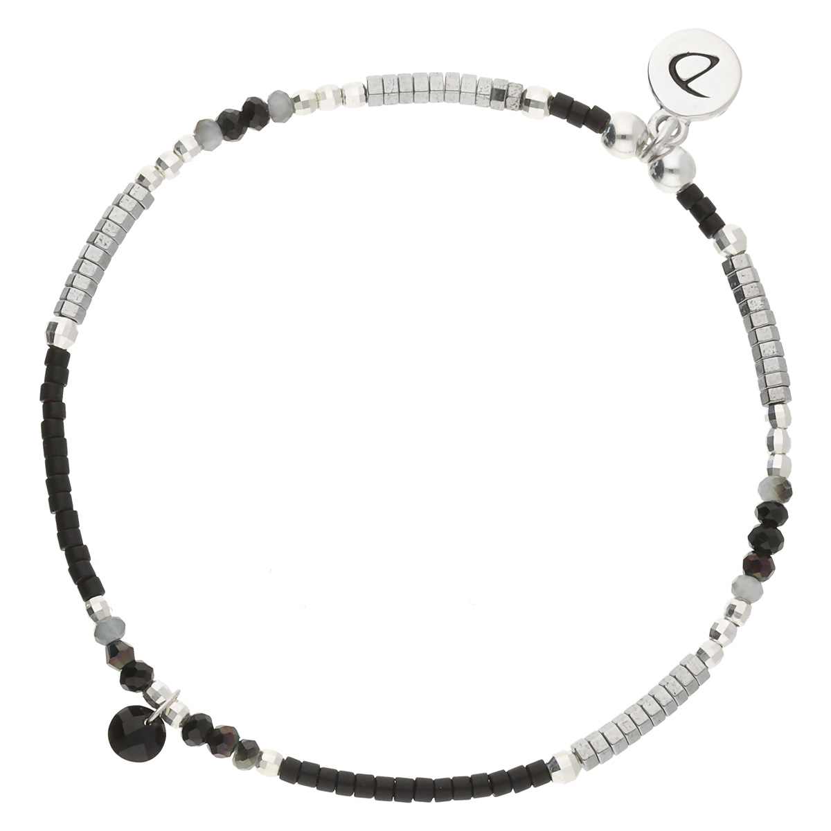 BRACELET ELASTIQUE PIERRE NOIR MALIBU