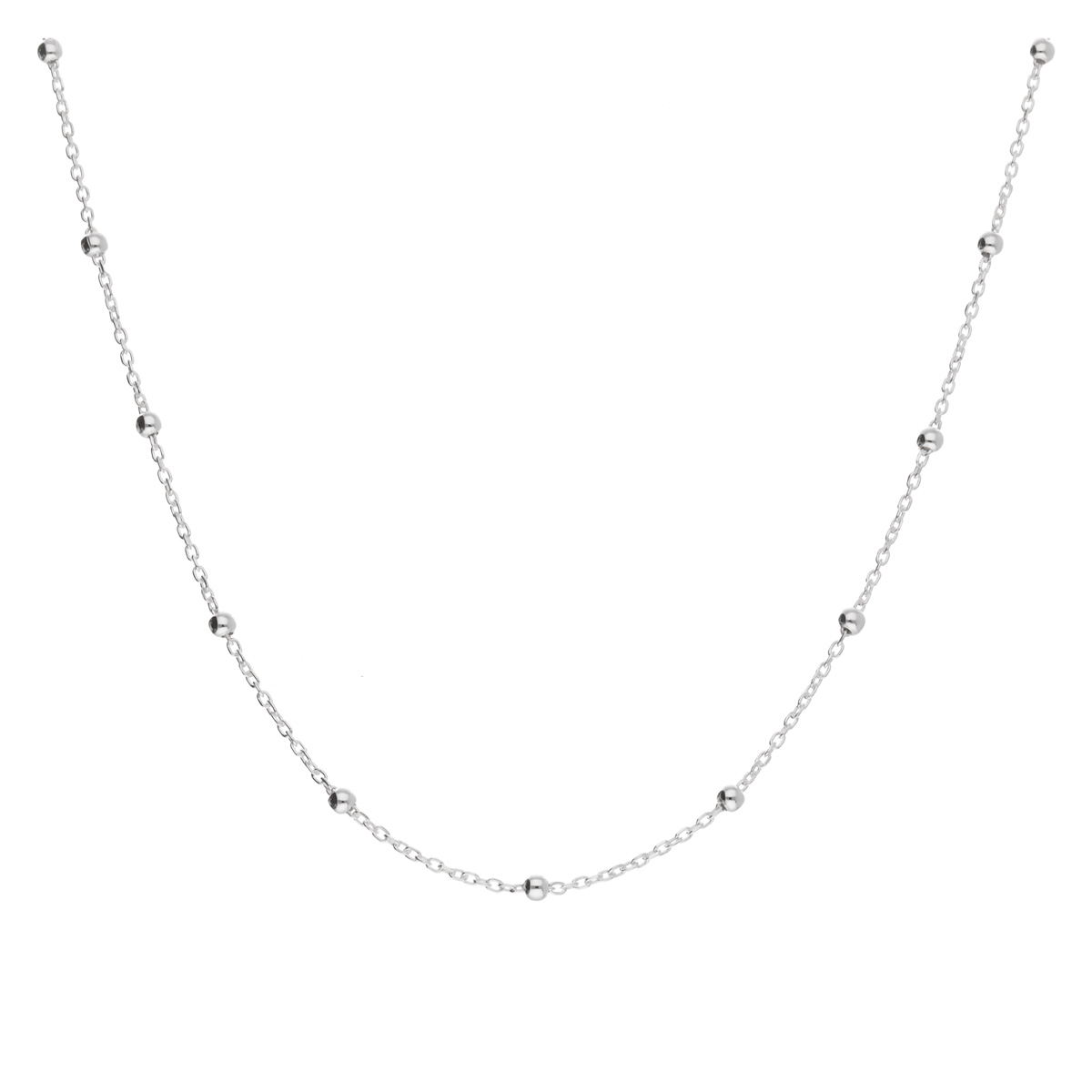 COLLIER CHAÎNE FINE PETITES BOULES 38CM