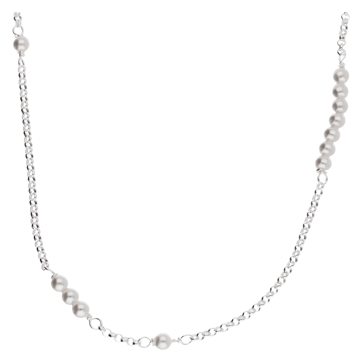 COLLIER RAS-DE-COU ASYMÉTRIQUE PERLES NACRES