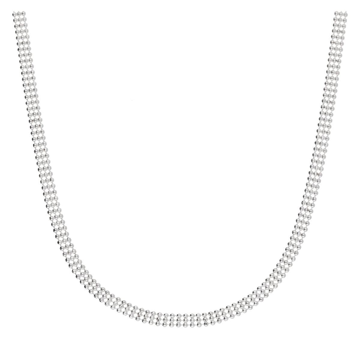 COLLIER TRIPLE MAILLE PETITES BOULES 46CM