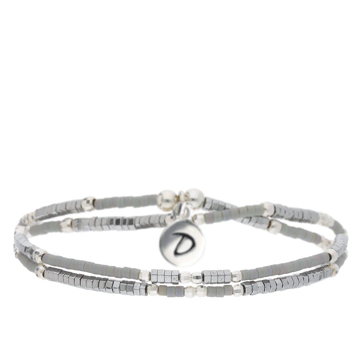 BRACELET ALBA GRIS MAT HÉMATITE DOUBLE TOURS