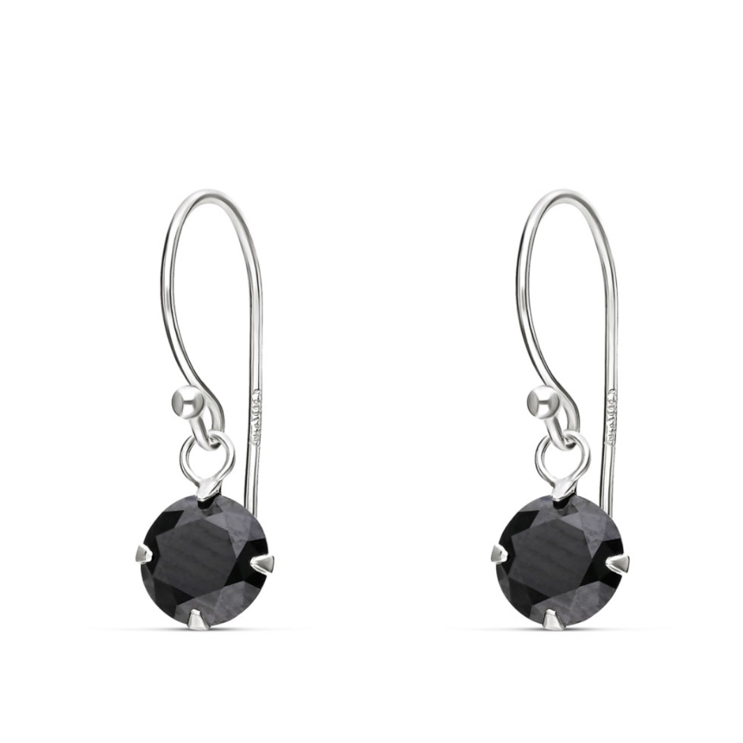 BOUCLES OXYDE DE ZIRCONIUM NOIR 6MM