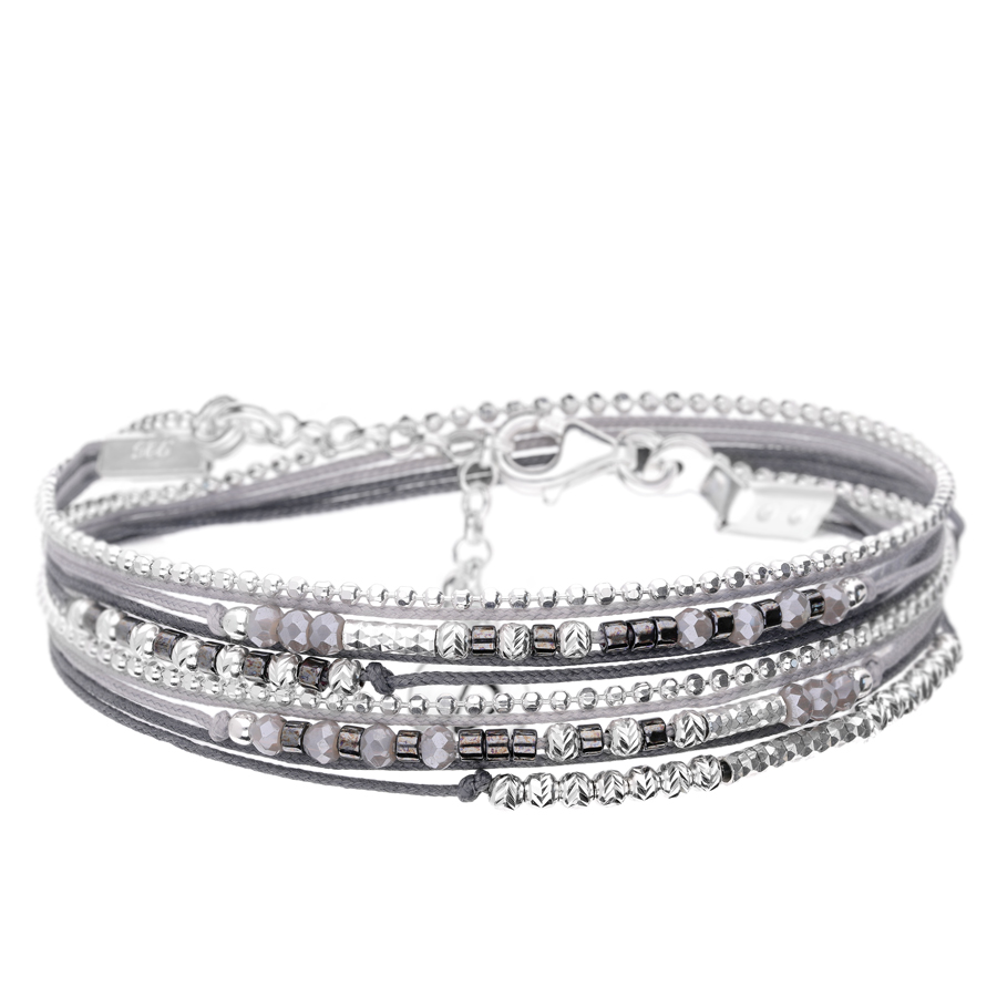 BRACELET MULTI-TOURS FORMOSA GRIS FONCÉ