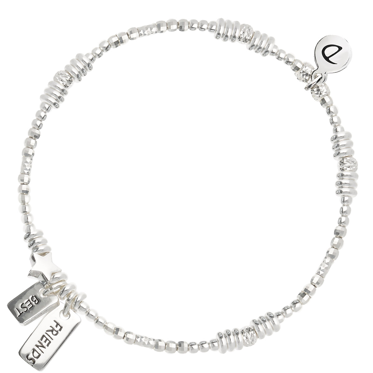 BRACELET ÉLASTIQUE BEST FRIENDS AVEC UNE PERLE ÉTOILE Argent 925