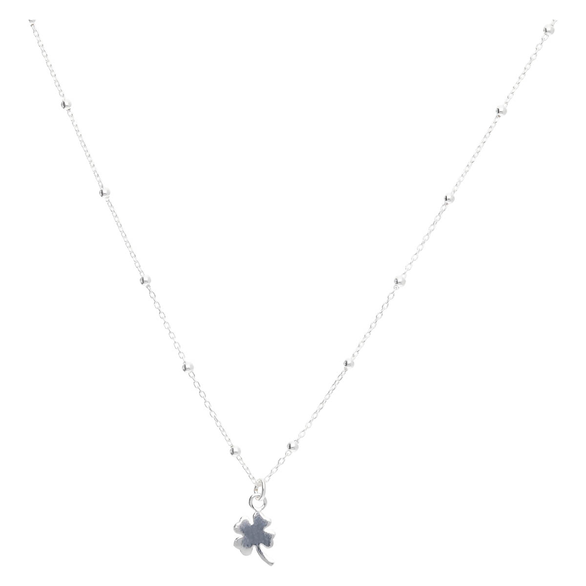 COLLIER CHAÎNE BOULES TRÈFLE Argent 925