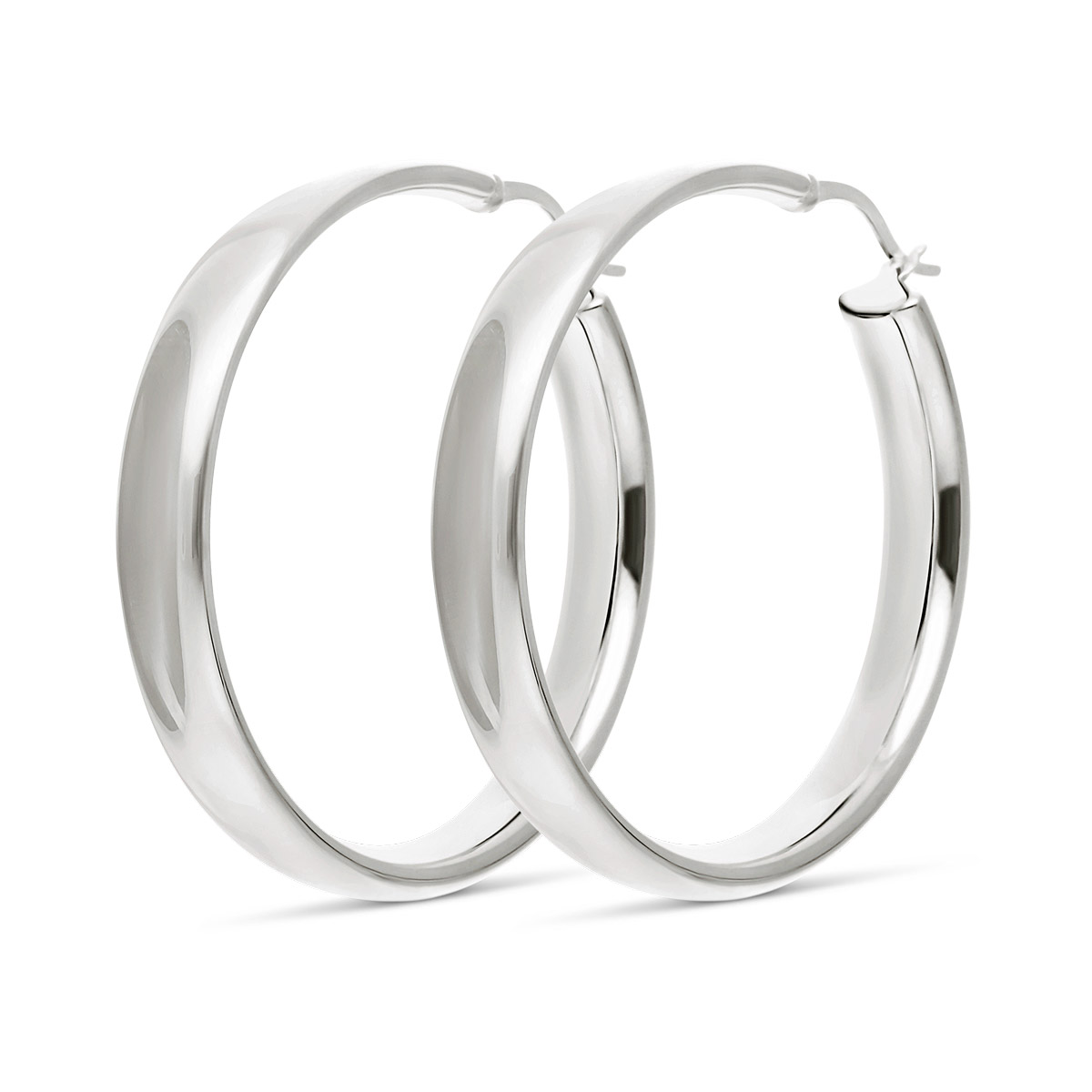 CRÉOLES EPAISSES MINIMALISTES 35 MM ARGENT 925