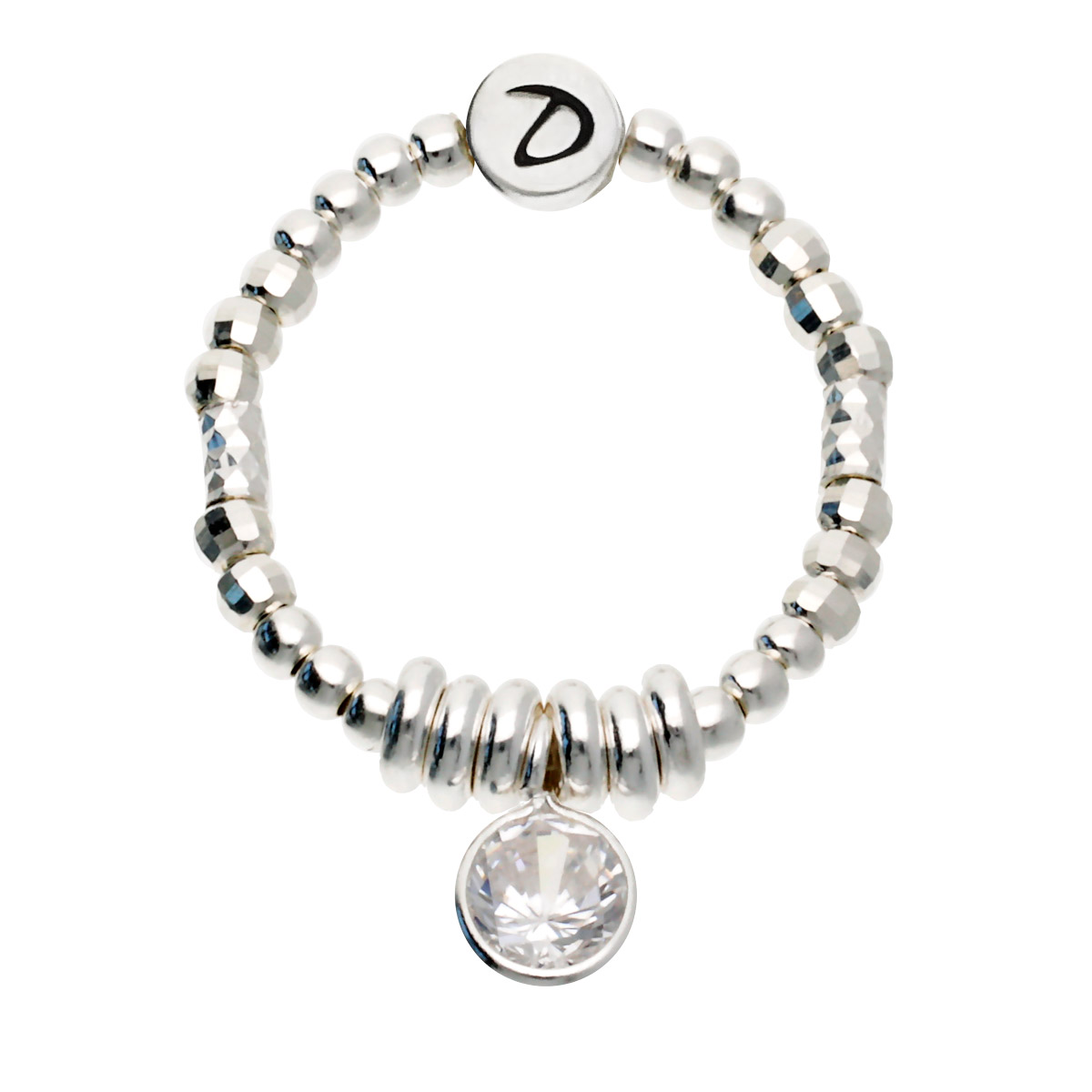 BAGUE ÉLASTIQUE OXYDE DE ZIRCONIUM Argent 925