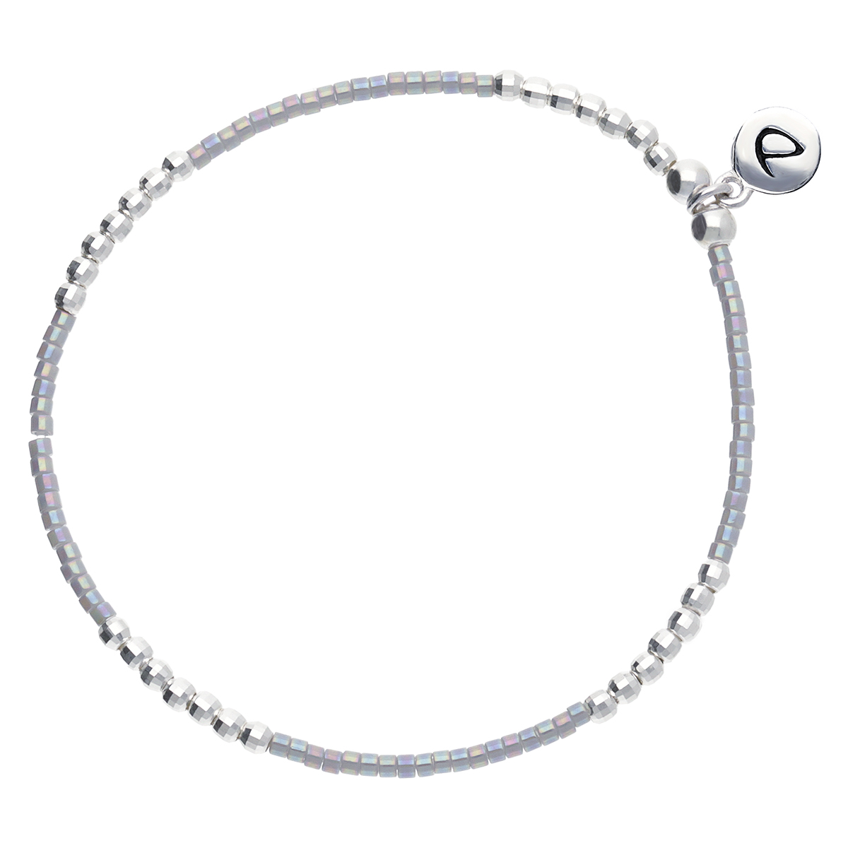 BRACELET ÉLASTIQUE BLEU-CLAIR-GRIS Argent 925