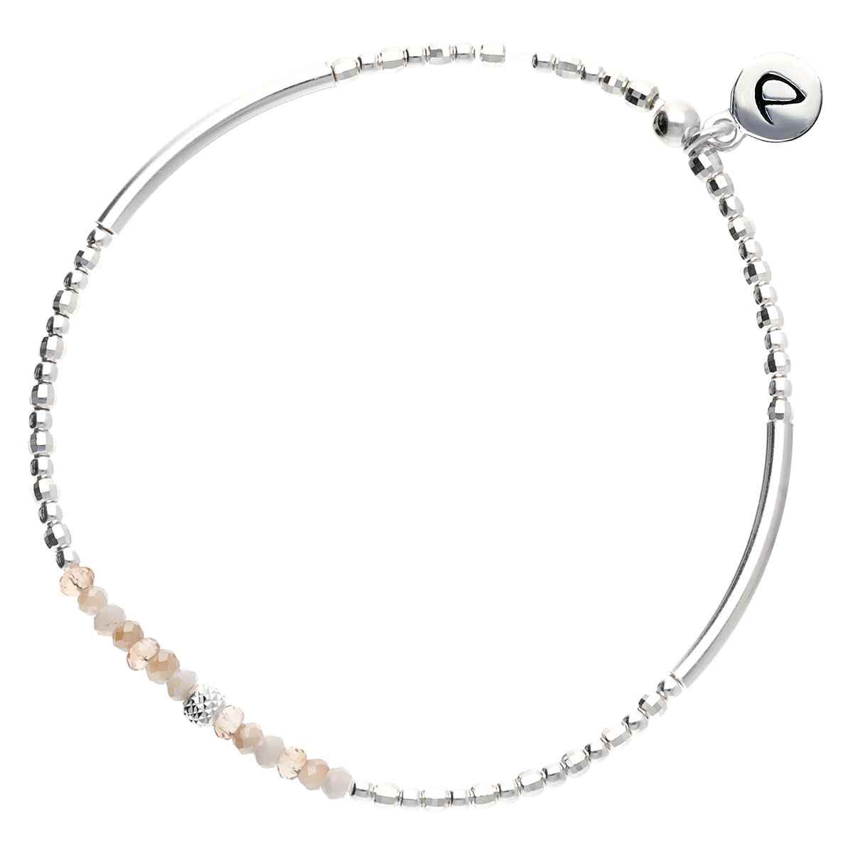 BRACELET ÉLASTIQUE BEIGE-ÉCRU Argent 925