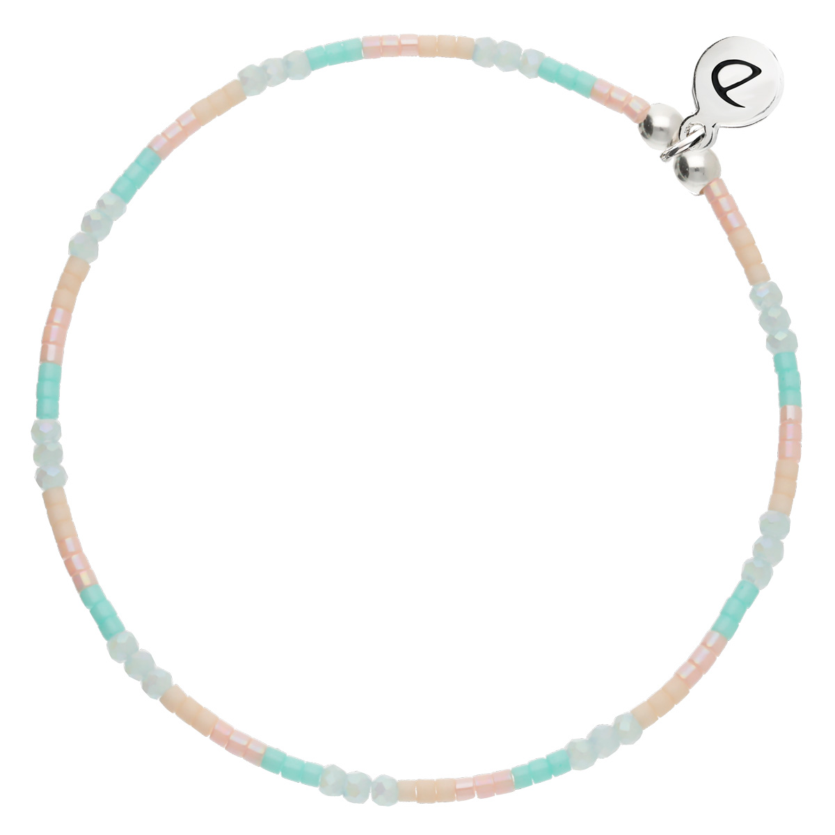BRACELET ÉLASTIQUE TURQUOISE-ROSE Argent 925