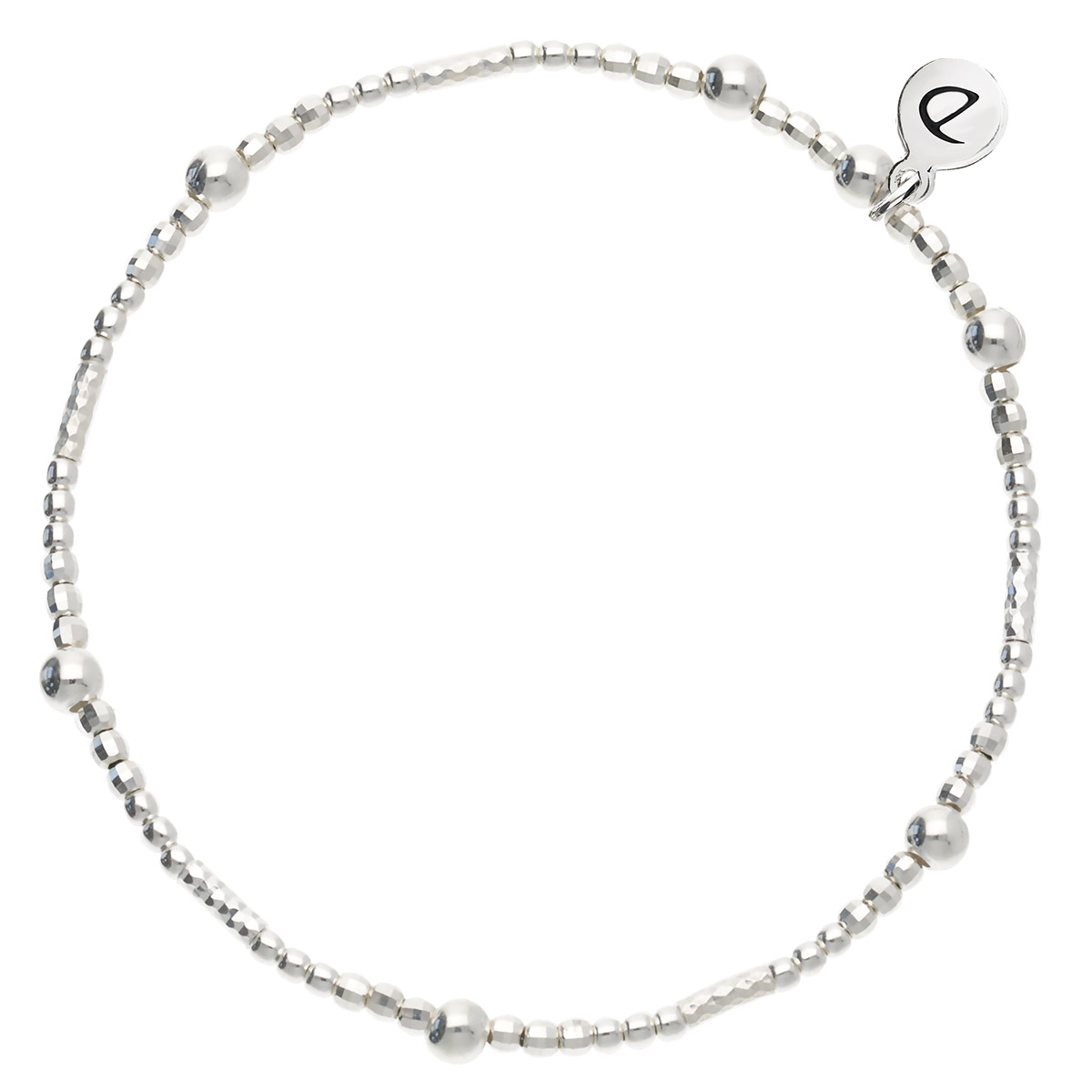 BRACELET ÉLASTIQUE BOULES ET TUBES Argent 925