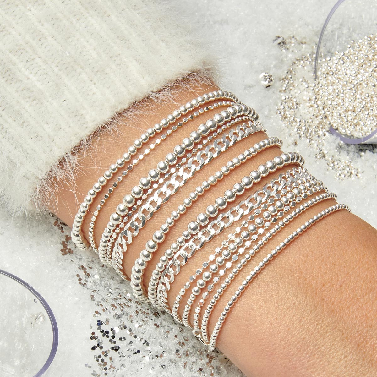 BRACELET ELASTIQUE MULTI-CHAÎNES 7 TOURS LE DORIANE