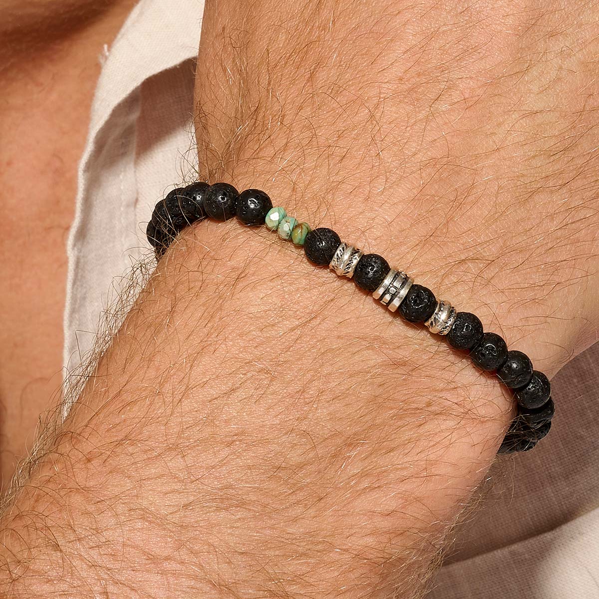 BRACELET HOMME ÉLASTIQUE NOIR LE PASSIONNÉ