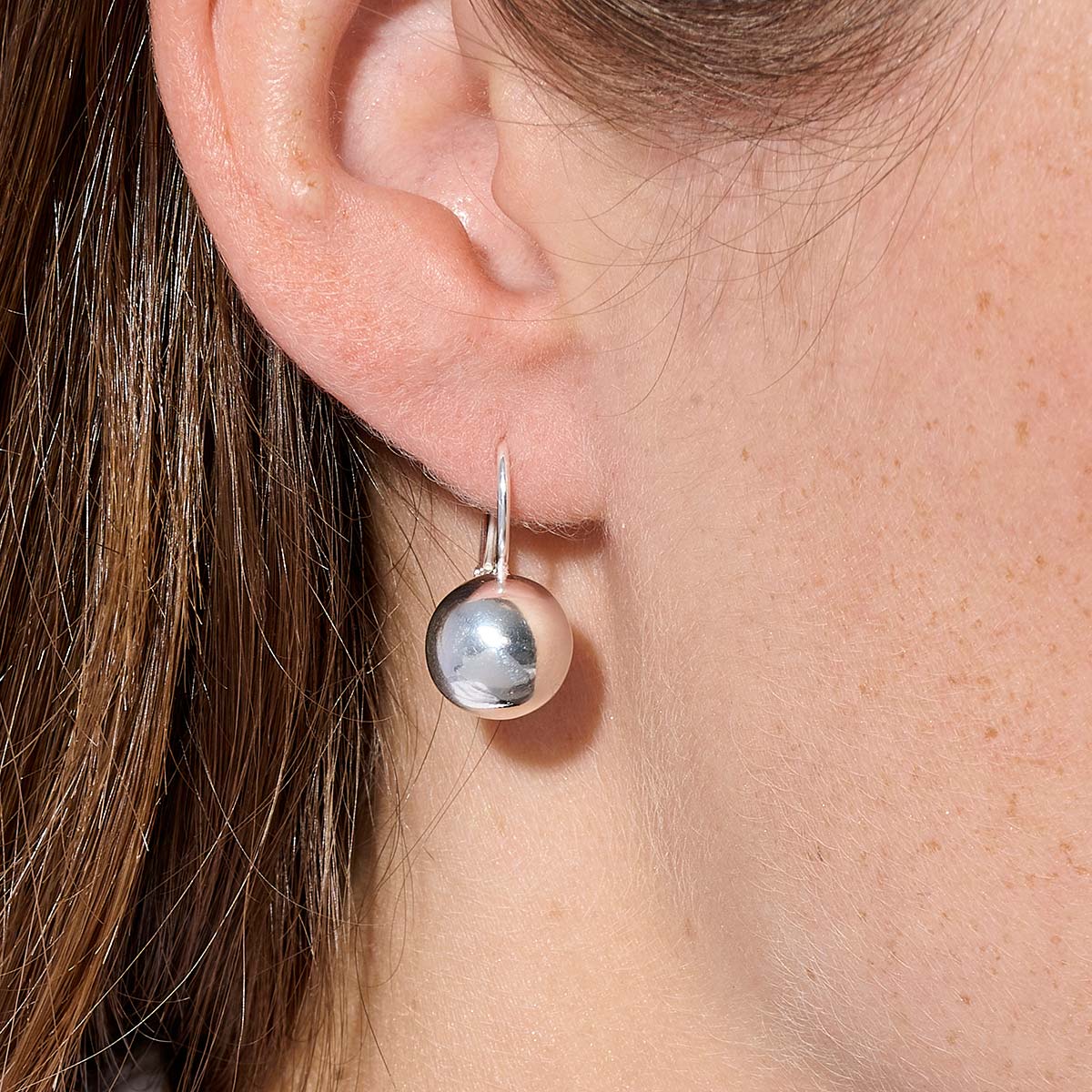 Bracelet Or 18 BOUCLES D'OREILLES DORMEUSES Argenté Grosse Perle - Foto 11