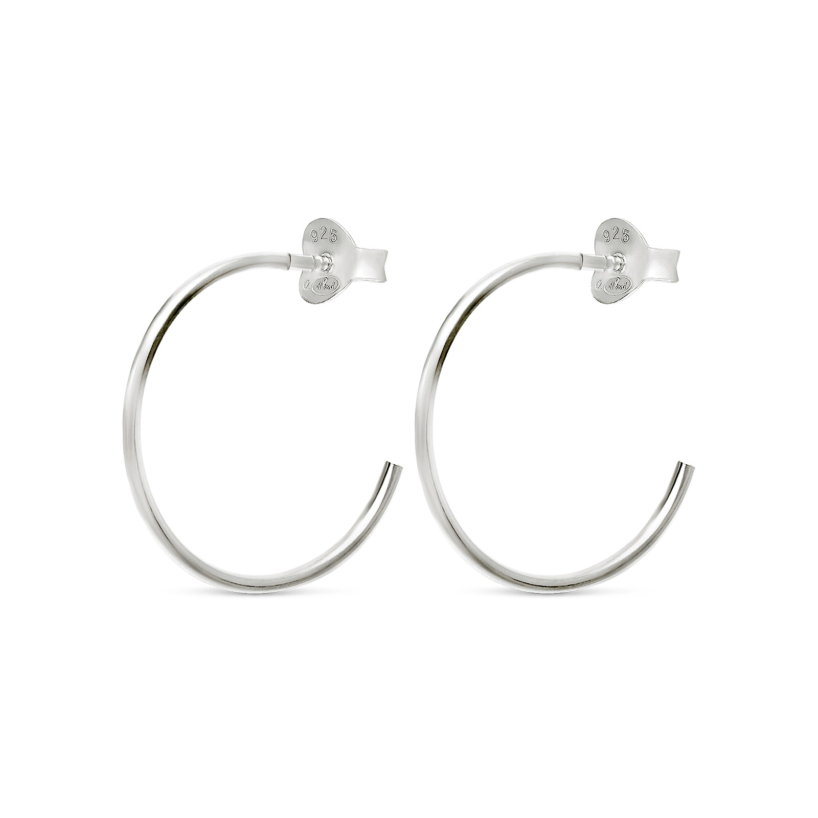 CRÉOLES FINES LISSES 18MM ARGENT 925